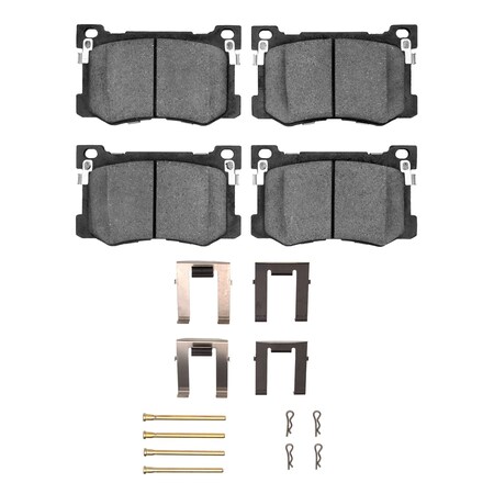 Dynamic Friction Co 5000 Advanced Brake Pads - Ceramic and Hardware Kit, Long Pad Wear, 1551-1799-01